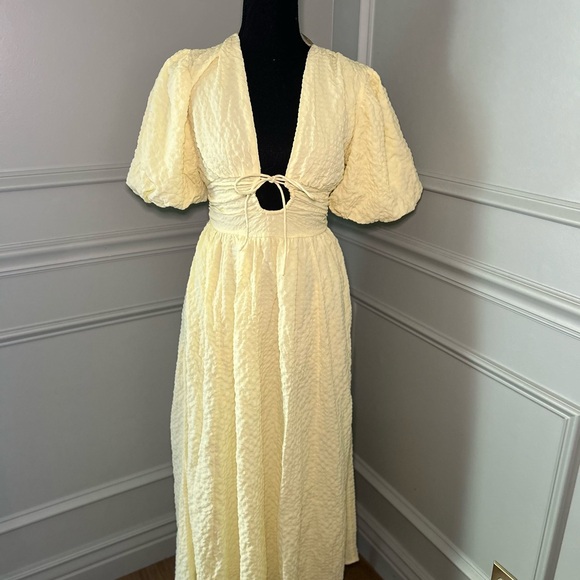 Abercrombie & Fitch Yellow Keyhole Dress NWT - Picture 5 of 6